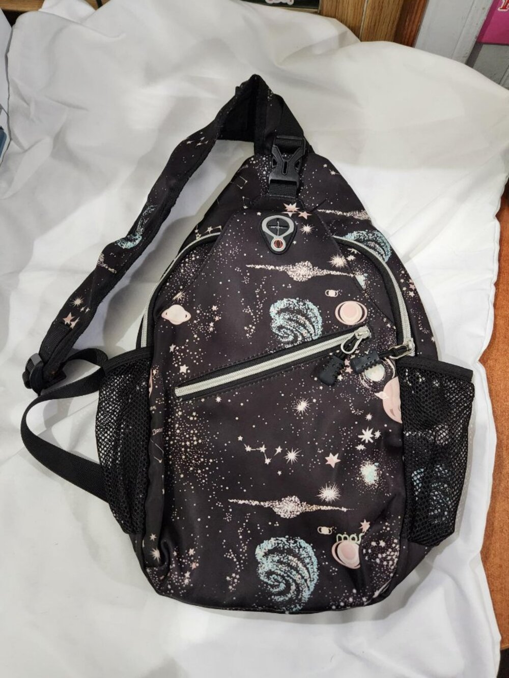 MOSISO Galaxy Sling Backpack Celestial Crossbody Travel Daypack